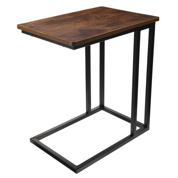 KingSo Side Table Sofa Table Mobile Snake Table for Coffee Laptop Tablet Rolling Side Table with Wheels Slide Under Couch Table End C Tables for Living Room Wood Look Metal Frame Furniture