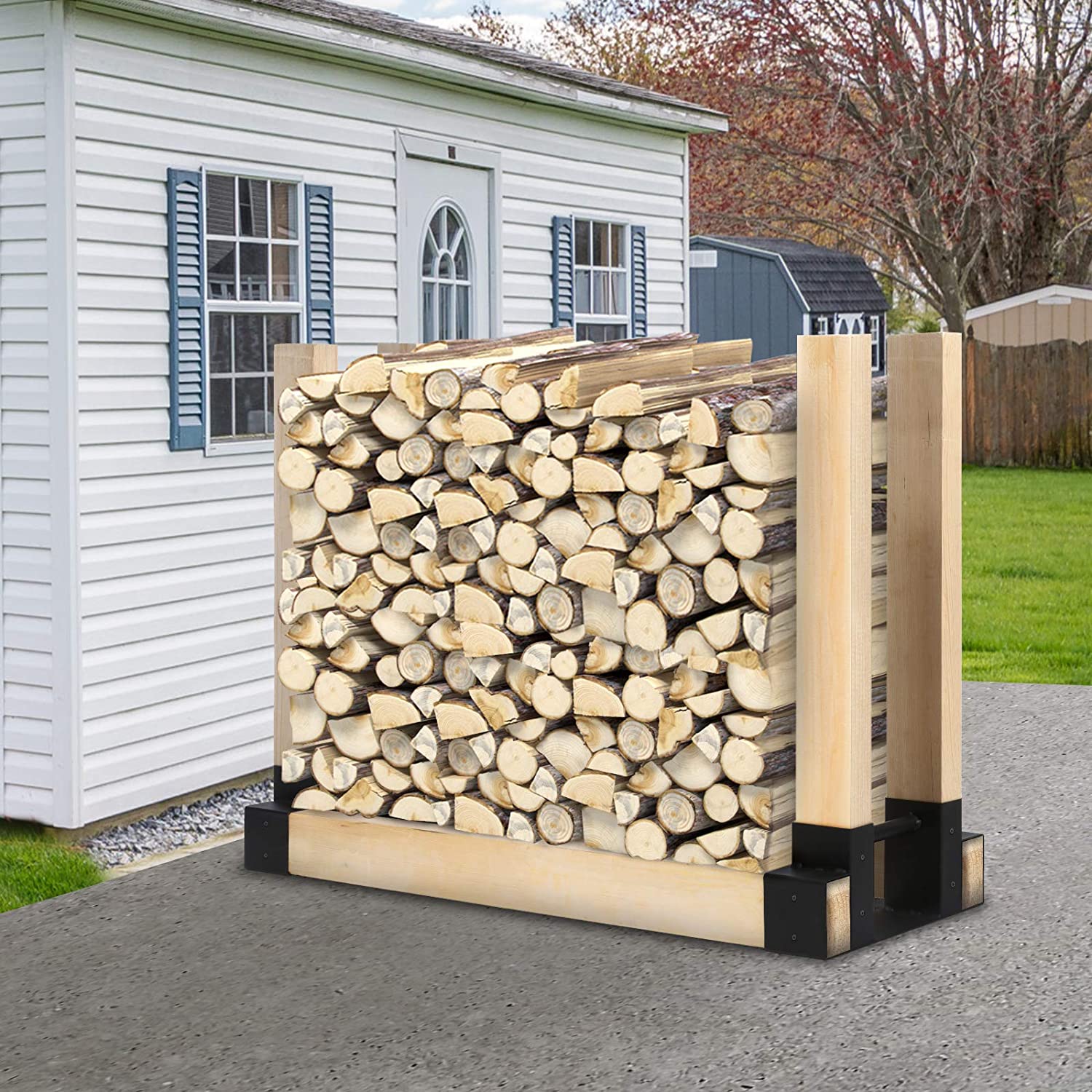 KingSo Firewood Rack Bracket Kit Heavy Duty Steel Log Wood Rack