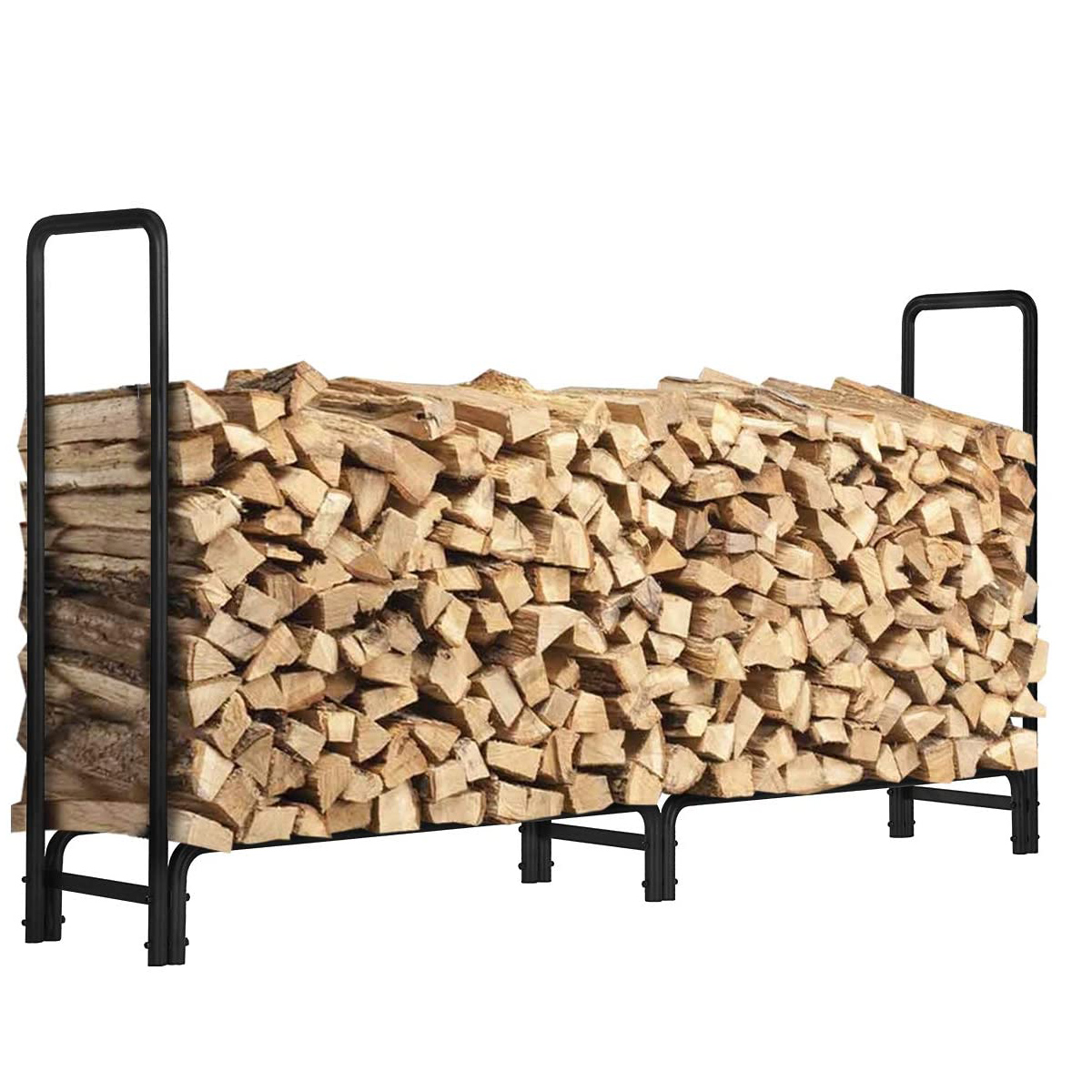 kingso 8ft firewood rack outdoor heavy duty log rack