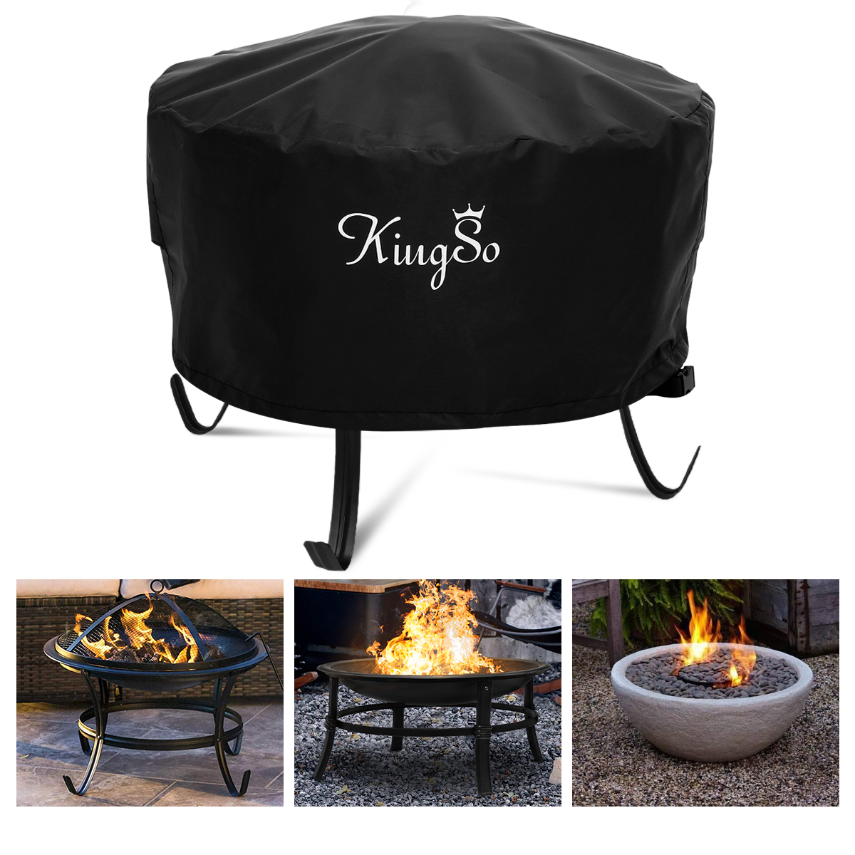 KingSo Outdoor Fire Pit Cover Round 26