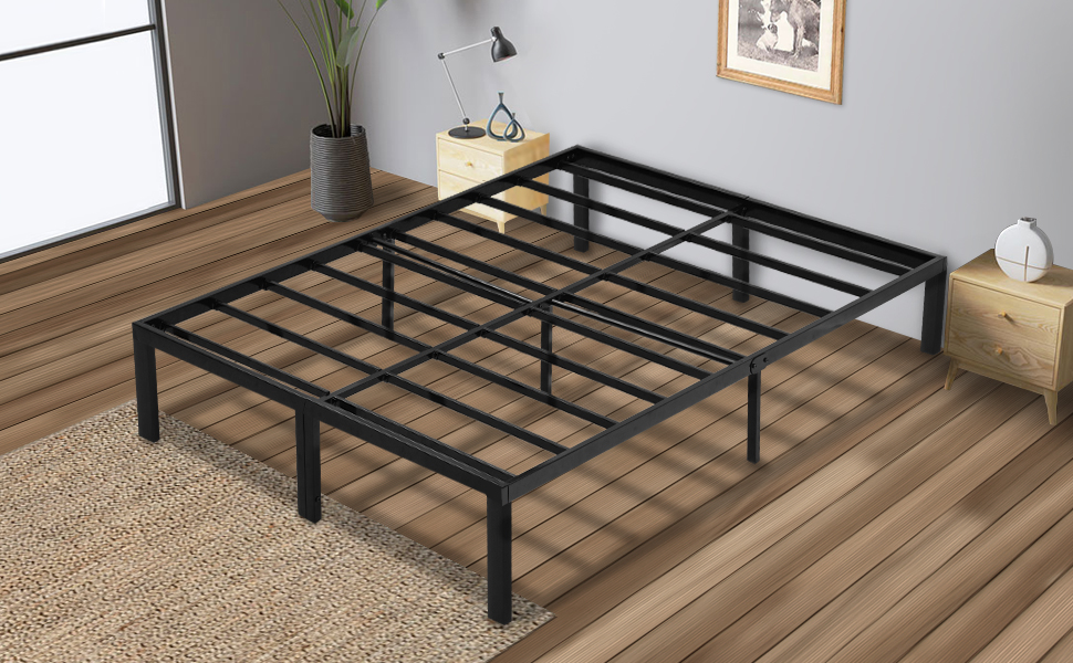 KingSo 14 Inch Metal Platform Full Bed Frame,Heavy Duty Steel Slat,Anti ...