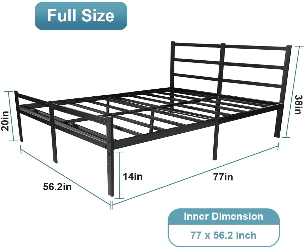 KingSo Full Bed Frame with Headboard,14