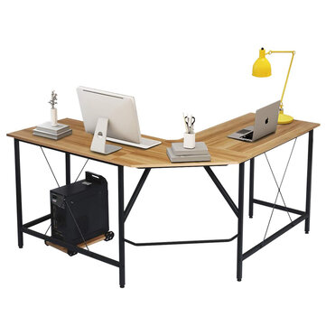 KingSo L Shaped Desk 59 inch Computer Desk Office Table Corner Desk Workstation Study Writing Computer Desk Laptop Table for Home Office Gaming Desk, Easy to Assemble, Oak Color